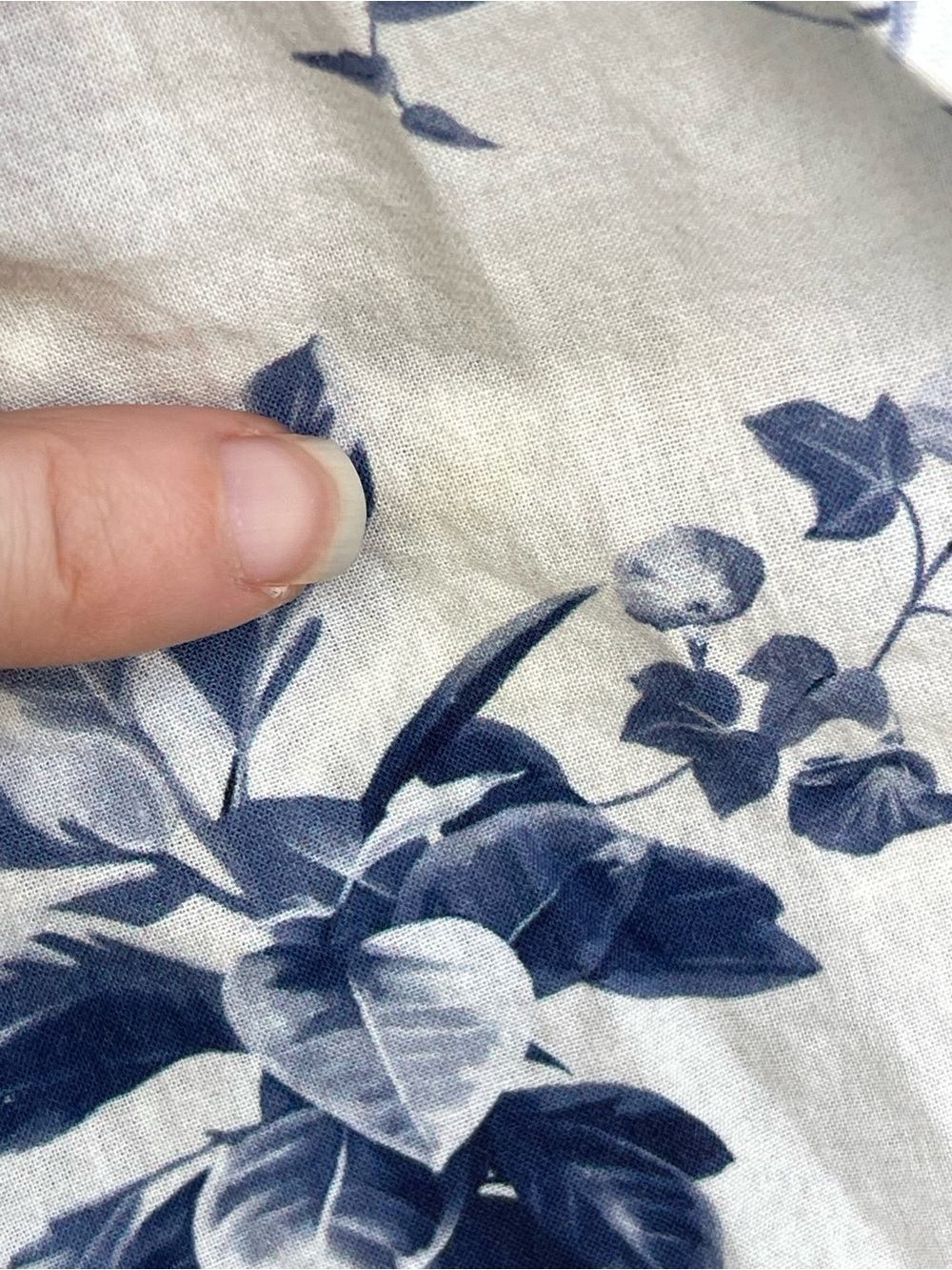 Mango Sleeveless Floral Button-Front Blouse in Navy and Cream - Picture 5 of 5